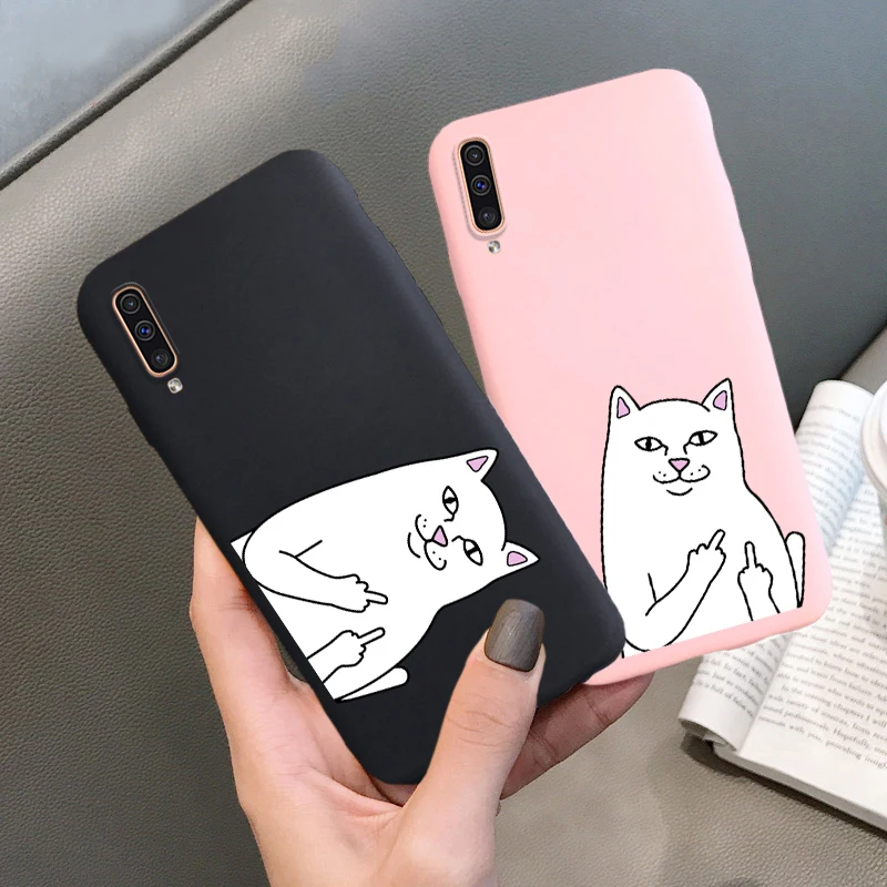 

Soft Case For Samsung A50 A30 A10 Case Silicone A40 A60 A70 A6 A8 Plus A9 2018 A20e A2 Core A750 A520 A530 A720 Candy Cat Cover