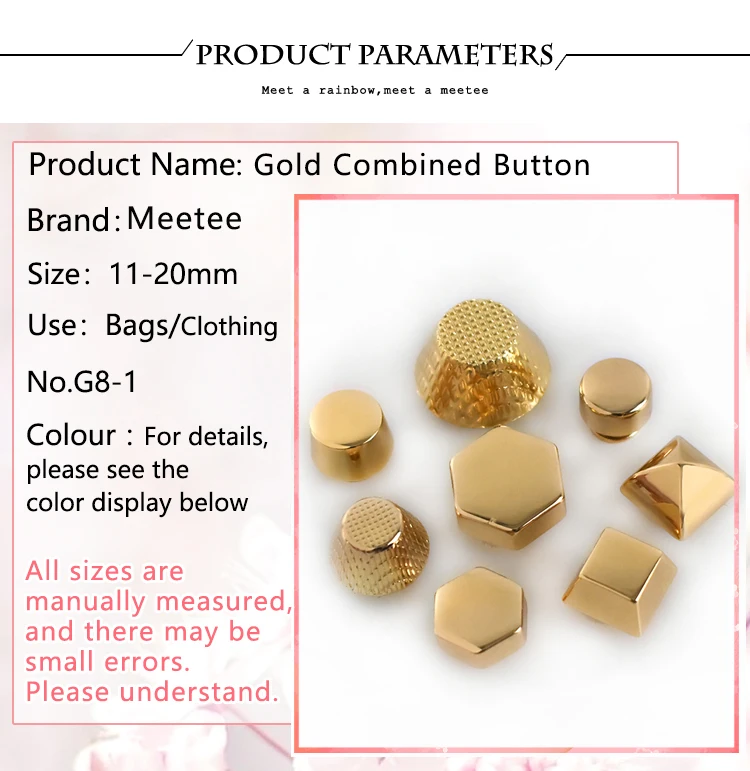 10/20/30pcs Meetee Bags Hardware Accessories Metal Studs