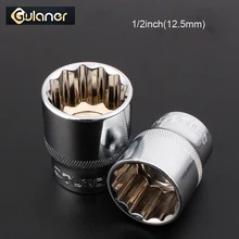 1/" 12-точечный торцевой гаечный ключ 12pt Квадратный привод зеркальная розетка 12 углов сливы рукав ручной инструмент набор 8-32 мм