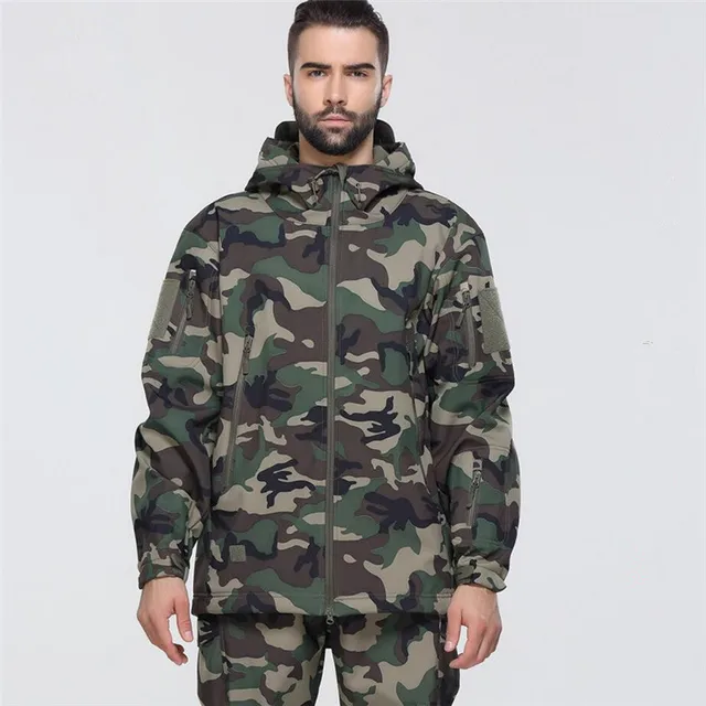  JianShi Chaqueta táctica de invierno de camuflaje Softshell  hombres piel de tiburón ejército camuflaje caza militar chaquetas : Ropa,  Zapatos y Joyería