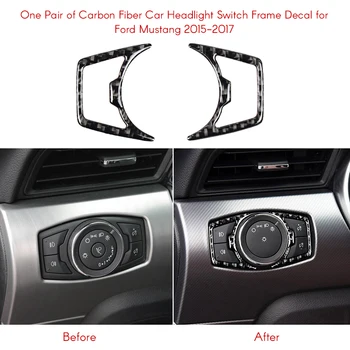 

Car Accessories Carbon Fiber Car Headlight Switch Frame Trim Fit for Ford Mustang 2015 2016 2017 Interior Decal Car Sticker