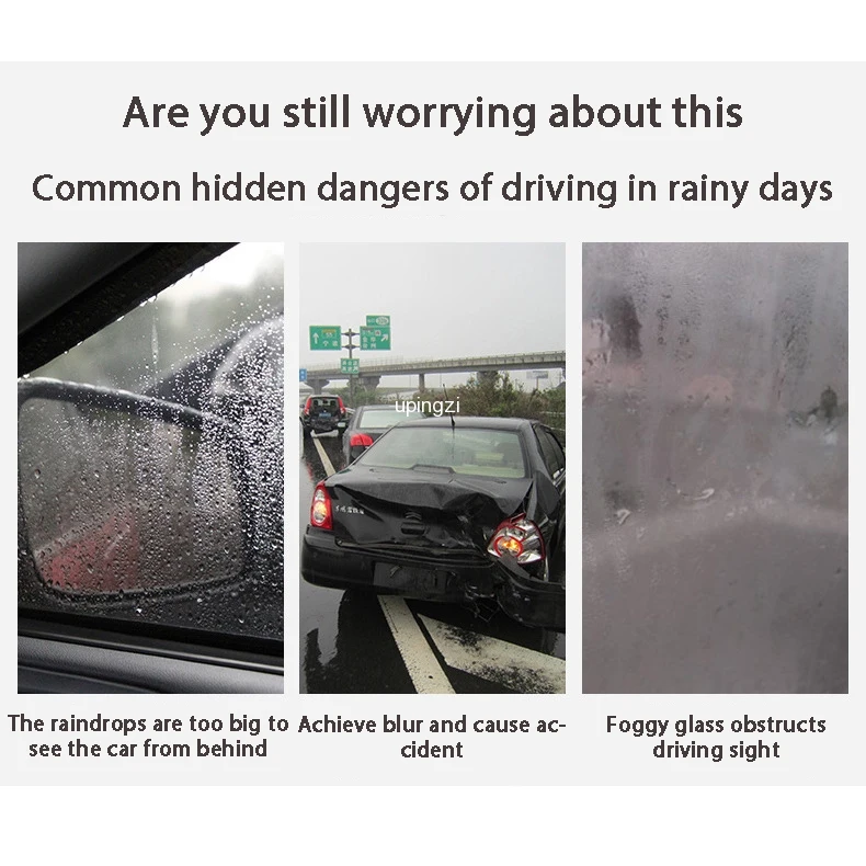 2 Pcs Car Rainproof Film Car Rearview Mirror protective Rain proof Anti fog Waterproof Film Membrane Sticker Accessories Car Rearview Mirror Sticker