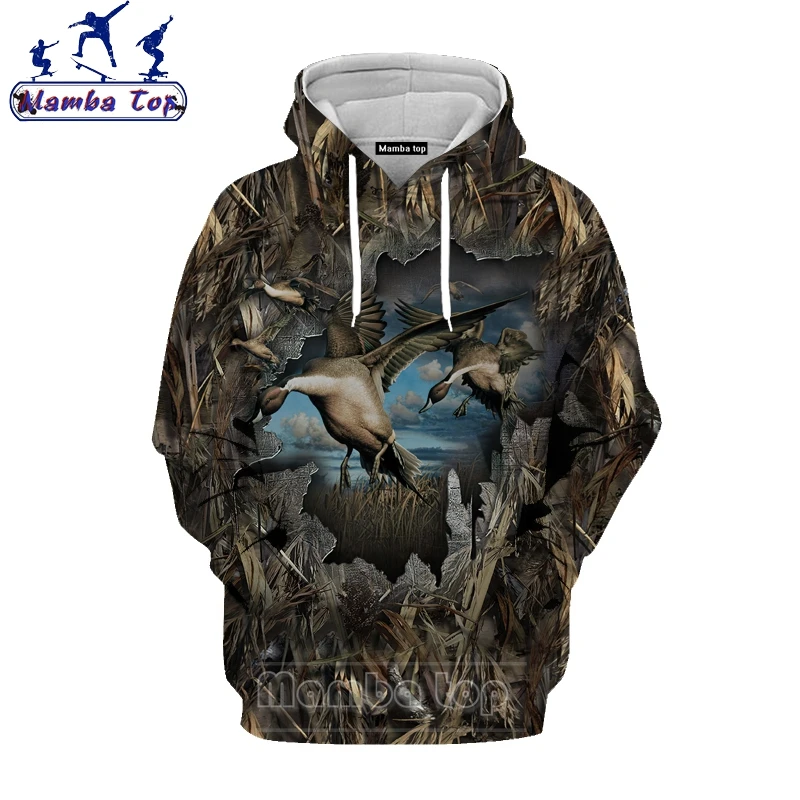 hoody manga longa 3d animal caçador de