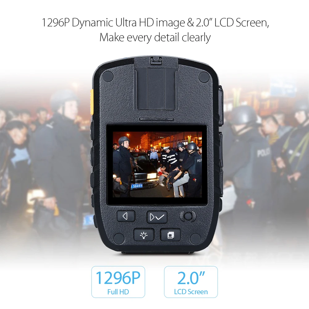 Boblov 1296P 14MP FHD Video Recorder 32GB IR Night Vision Security DVR Body Worn Camera Wearable Mi