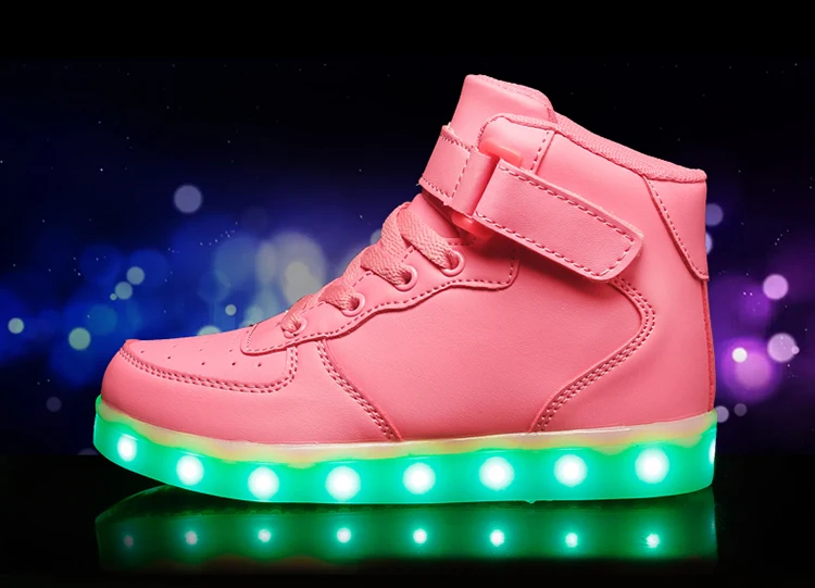 СВЕТОДИОДНЫЙ детская обувь новая зарядка через usb из сетчатого материала; с светильник для маленьких девочек возрастом Повседневное мальчики и девочки светящиеся кроссовки светящиеся туфли enfant