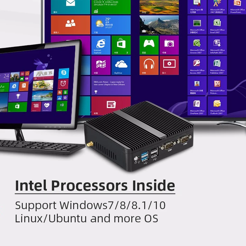 Fanless Mini Intel Celeron J4125 Windows 10 Duplo Nic Gigabit Etherent 2x Rs232 Hdmi Vga Wifi 4xusb Linux Computador Industrial pc - Imagem 2