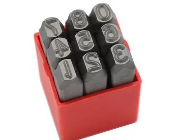 

5/16"(8mm) Steel Uppercase Number High Hardness Carbon Ball Pein Hammer Hand Punch Metal Stamp Set for Mold Jewel Making Die