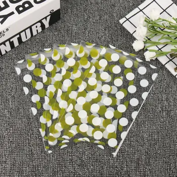 

100pcs Gold White Dots Candy Bag Packaging Plastic Sweets Bags Transparent Cookie Bag Birthday Wedding Party Gift Wrap