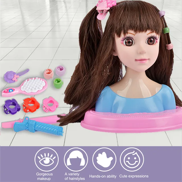 Novelty Girls Doll Head Playset Hair Styling Doll Head With Accessories  Hairstyle Beauty Game Kids Fashion Toy For Girls Gift - AliExpress