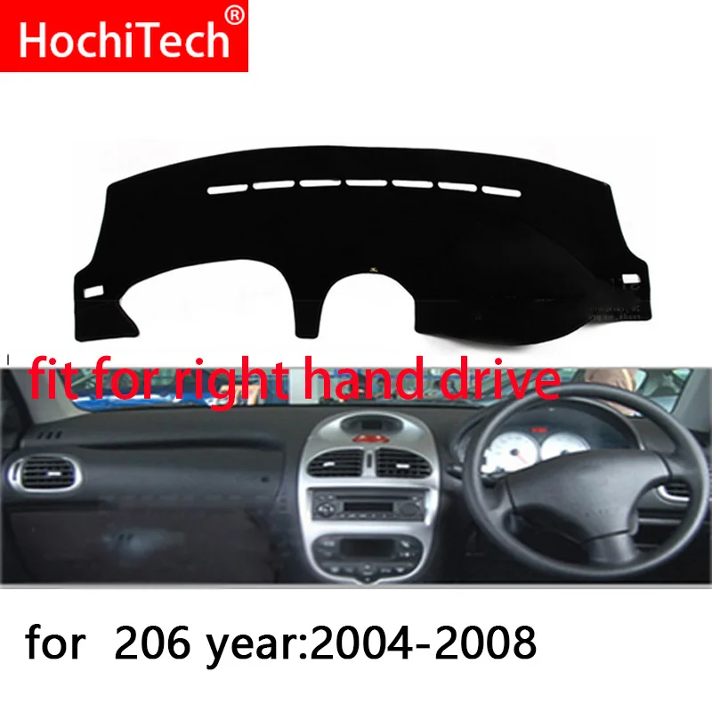 Для peugeot 206 2004-2008 правосторонний и левый ручной привод приборной панели автомобиля чехлы коврик тени подушка коврик ковры аксессуары
