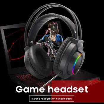 

7.1 Virtual Surround Gaming Headset Colorful LED Light Gamer Headphones E1000 With Noise-canceling Microphone