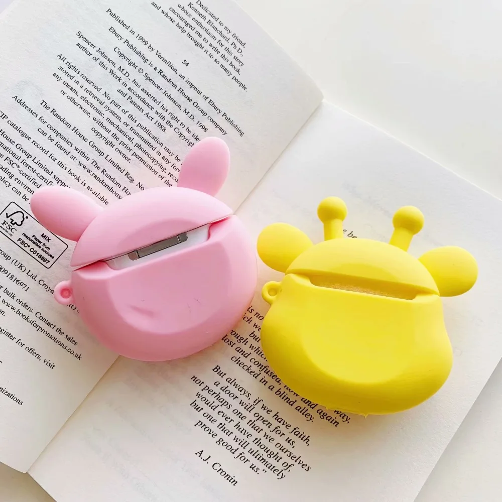 Для Airpods 2 Чехол, силиконовый чехол с мультяшным медведем для Apple Air pods, милый чехол для наушников, 3D чехол для наушников, аксессуары для наушников