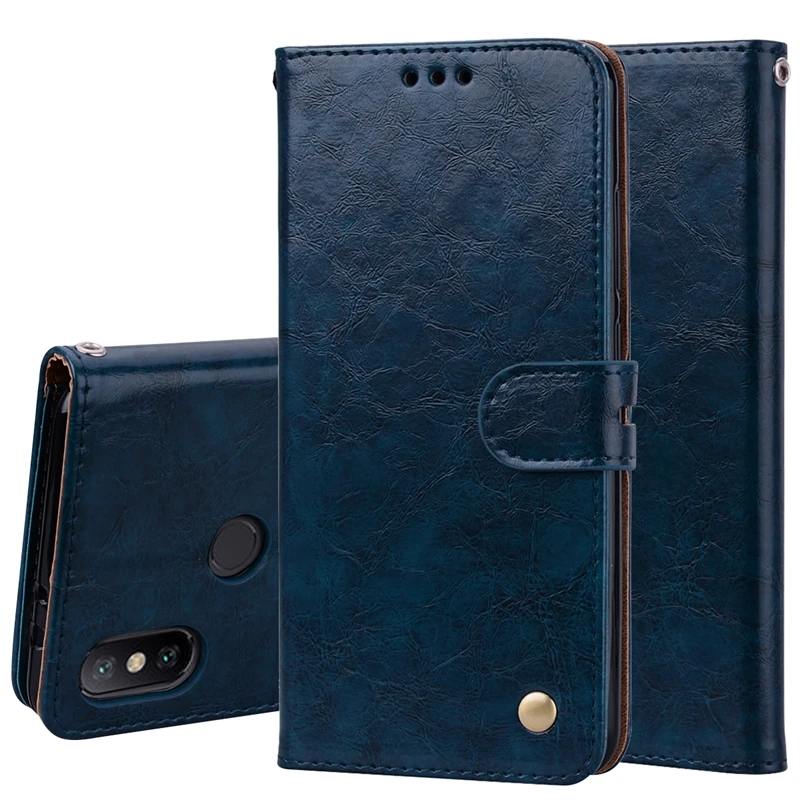 High Quality Leather Wallet Case For Xiaomi Redmi 3S 4A 5A 6A 7A 5 Plus Note 7 6 5 Pro 4 4X Mi A1 A2 Lite 9T 8 Note7 Flip Cover - Color: DBlue