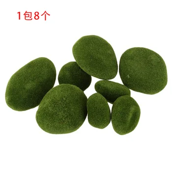 

Deco moss stones 8 pieces 4-8 cm