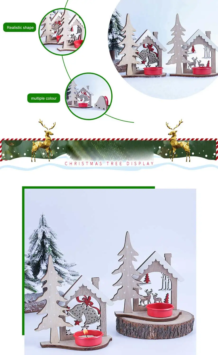 Snailhouse собрать с возможностью креативного самостоятельного выбора между Рождественский деревянный подсвечник Настольный украшения домашнего хозяйства для сна с изображением рождественских оленей