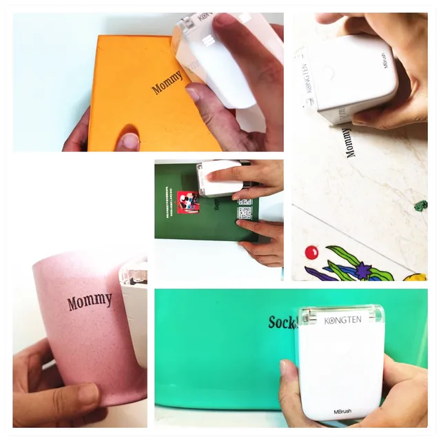 Kongteng-Mini impresora portátil Mbrush, manual de inyección de tinta, a  Color, móvil, personalizada, código, símbolo, patrón, tarjeta, tatuaje