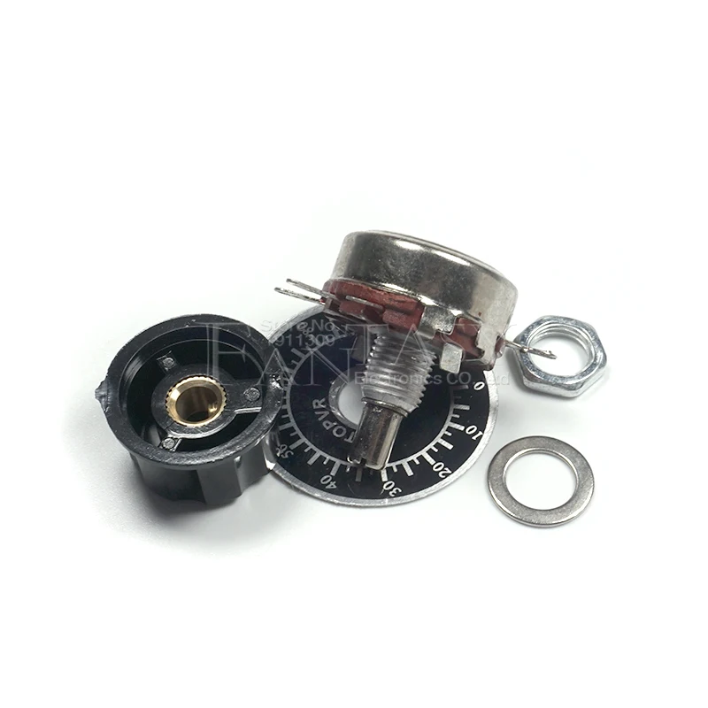 1 set WTH118 DIY Kit Parts 2W 1A Potentiometer 1K 2.2K 4.7K 10K 22K 47K 100K 470K 1M A03 knob potentiometer kit adjustable resistor potentiometer knobs