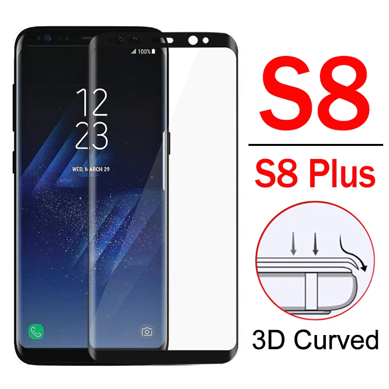 

for samsung s8 glass Protective s 8 Plus S8Plus Screen Protector tempered glas On Galaxy 8S 8plus Sam Armor sheet 3d curved Film