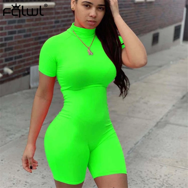 FQLWL Летний комбинезон Женская Спортивная одежда фитнес обтягивающий короткий