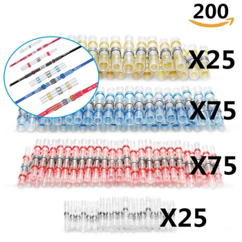 

200PCS Soldering Seal Sleeves Heat Shrink Electrical Wire Butt Terminals Splice Connectors Kit Assortment Waterproof