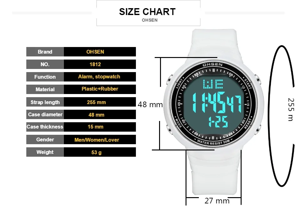 Цифровые мужские спортивные наручные часы OHSEN камуфляжные военные часы секундомер водонепроницаемый светодиодный часы для мальчиков Relogio Masculi