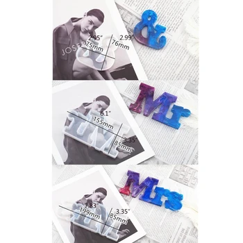 

3 Pack DIY Alphabet Letter Mr & Mrs Epoxy Resin Casting Molds Art Craft Tools