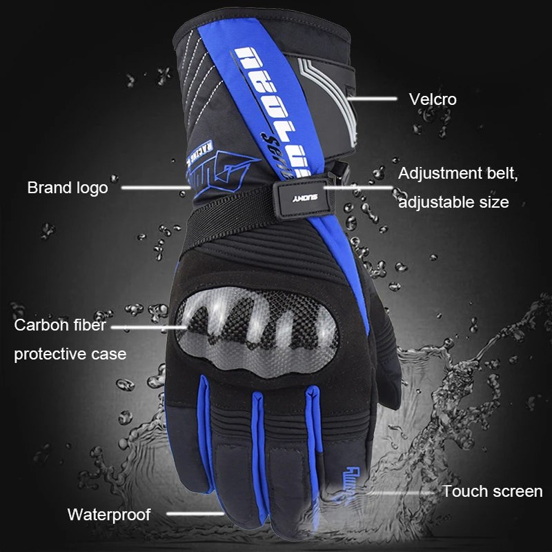 SUOMY водонепроницаемые перчатки для езды на мотоцикле мужские перчатки с сенсорным экраном для мотокросса перчатки для езды на велосипеде Зимние снегоходы Guantes