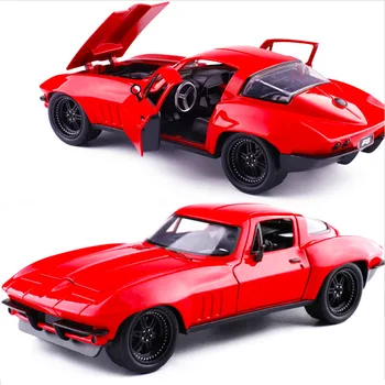 

1:24 Scale 1966 Diecast Alloy Advanced Car Model Fast F8 Chevrolet Corvette Matel Vehicle Toy Traffic Tools Collection F Gift