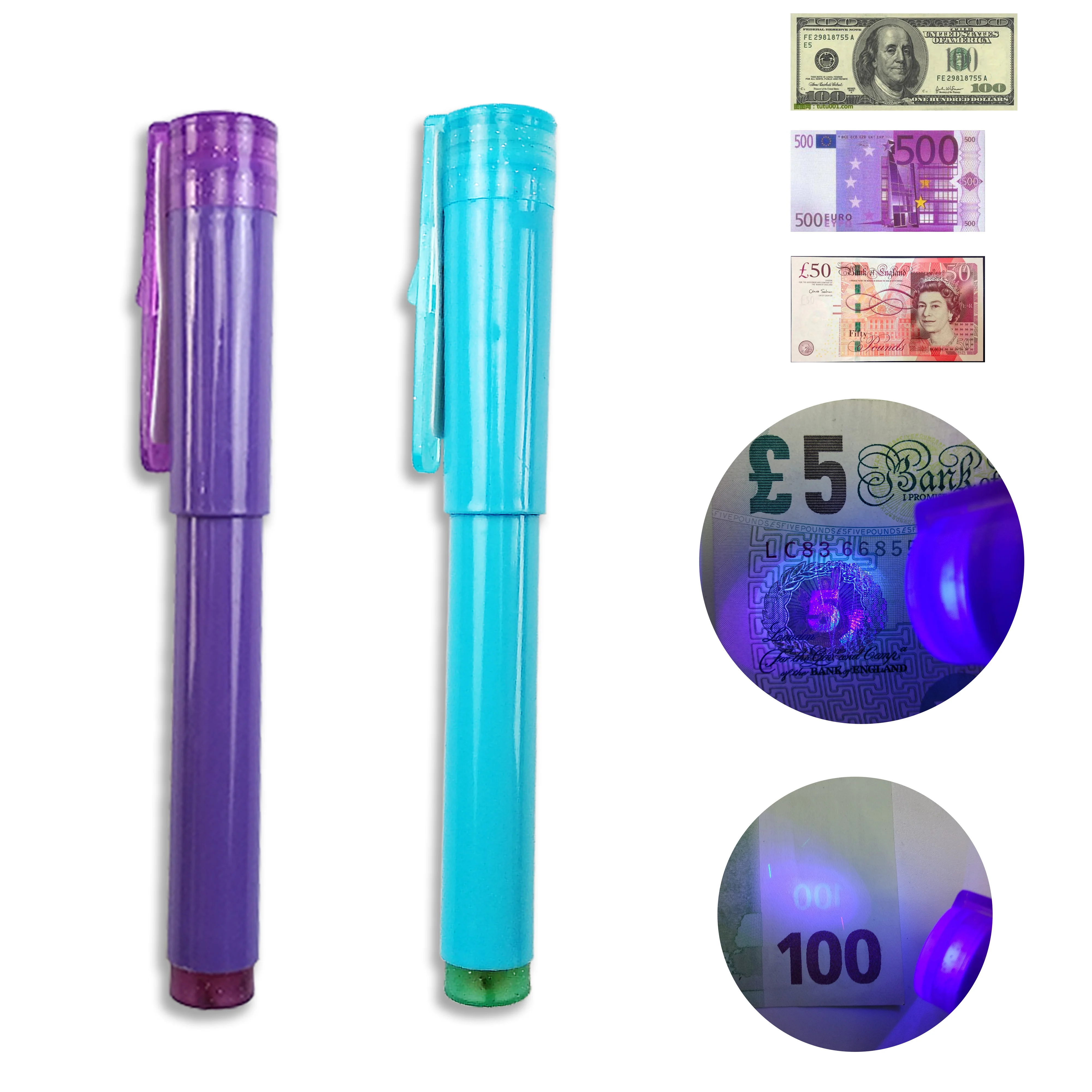 Entweg Counterfeit Pen,Multi-function UV Light Money Counterfeit Detector Pen Mini Banknote Tester Pen Currency Cash Checker Money Fake Dollar Marker for US Dollar Euro Pound Yen Korean Won