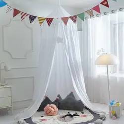 Elegant Hanging Dome Mosquito Net for Baby and Kids - Crib and Bed Canopy Tent Decor (Tassel White)