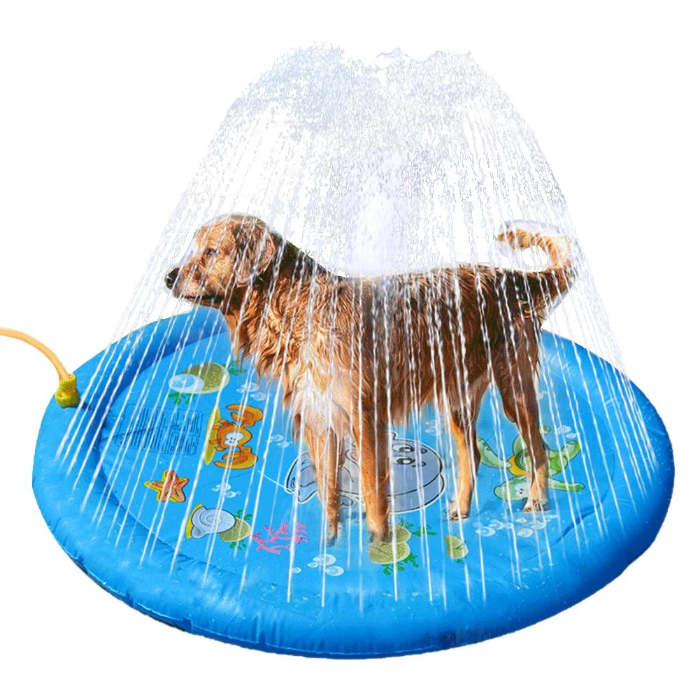 Pet Splash Sprinkler Pad Children Water Sprinkler Pad Thickened Wading Pool Splash Play Mat For Dogs Kids Outdoor Water Toy Dog Toys Aliexpress