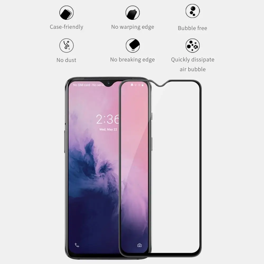 Цена Полностью покрытие стекло протектор экрана для Oneplus 7, оригинальное закаленное стекло NILLKIN Защитная пленка
