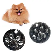 Товары для домашних животных собака кошка лапа узор ID Имя тег Круглый анти-потеря табличка ошейник аксессуары