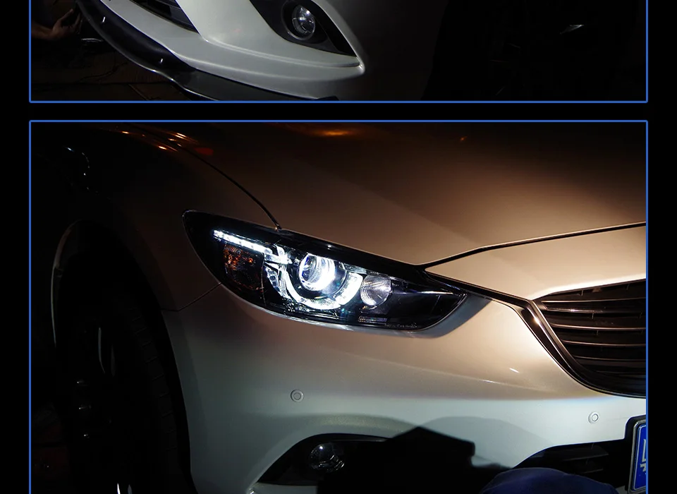 Фара для автомобиля Mazda 6 Atenza 2013- фары Противотуманные фары Дневные ходовые огни DRL H7 светодиодный Биксеноновая лампа автомобильные аксессуары