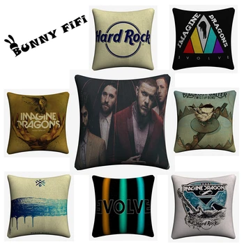 

Imagine Dragons Hard Rock Decorative Cotton Linen Cushion Cover 45x45cm For Sofa Chair Pillowcase Home Decor Almofada