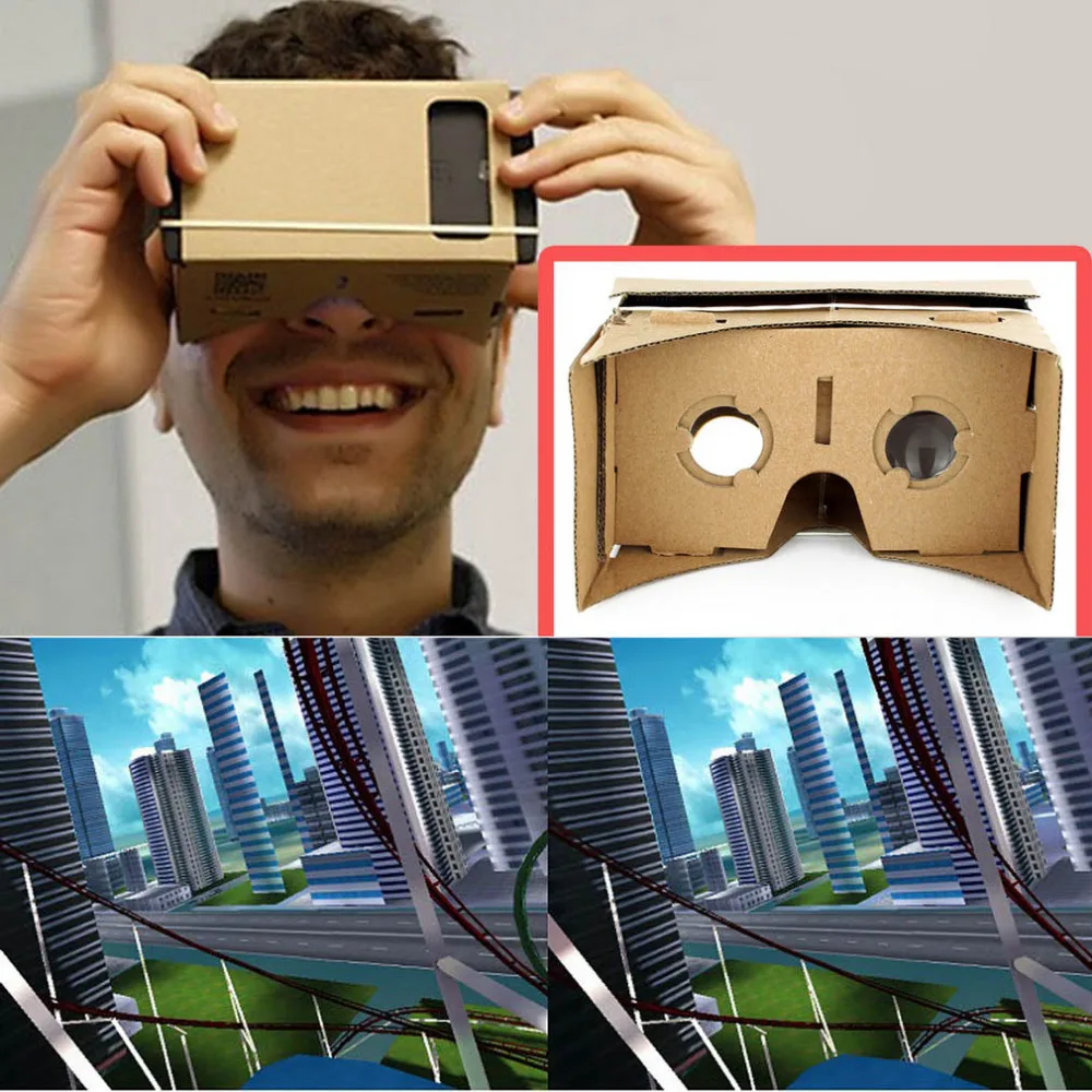 Ulter Clear DIY Cardboard 3D VR Virtual Reality Glasses For Smartphone High quality DIY Magnet Google Cardboards Glasses