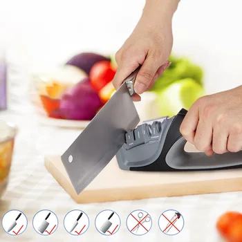 

Kitchen Knife Sharpener 4 Stages Sharp System Knives Sharpening with Precision Edge and Dustproof Cover Tool
