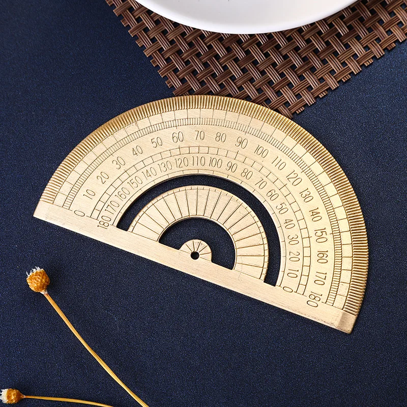 Mini Retro Ruler 9 Types Measuring Small Metal Ruler Painting Cartography Drawing Keychain School Supplies Stationery