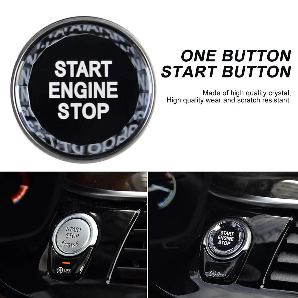 Botão de Partida do Motor do Carro Tampa de Cristal 25*12mm para Bmw Estilo One-chave Start Stop Botão Interruptor Tampa Decoração x3 x4 x5 x6 2020-2020 42 Tampa de Cristal Estilo One-Chave Start Stop