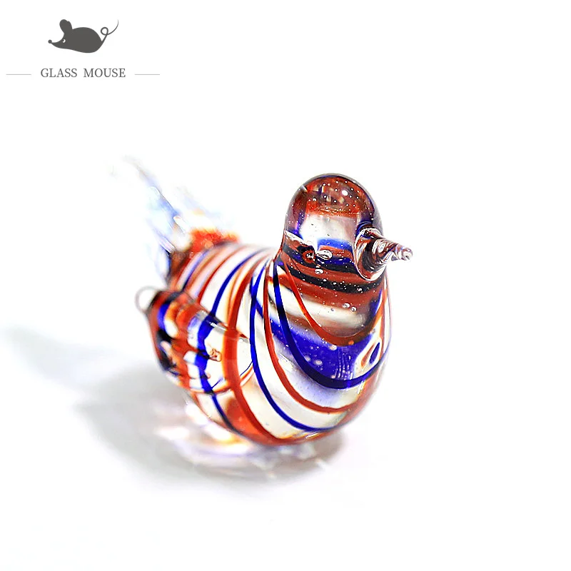 

Handmade Miniature Glass Bird Art Figurine Ornament Silk design Cute Vivid Animal Sculpture Home Tabletop Decoration Accessories