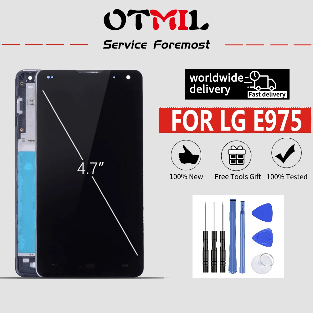 

4.7" OTMIL For LG E975 LCD Display Touch Screen with Frame Digitizer Replacement For LG E975 Display LS970 F180 E971 E973 LCD#