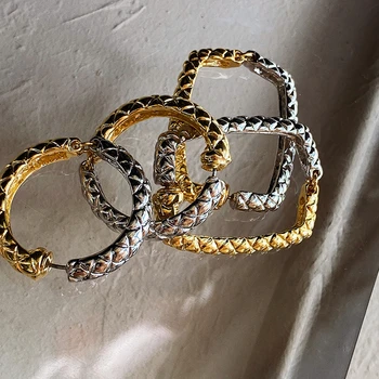 

AOMU Fashion Statement Earrings Big Geometric Hit Color Round Earrings For Women Punk Earrings Loop Hoop Earing Modern Jewelry
