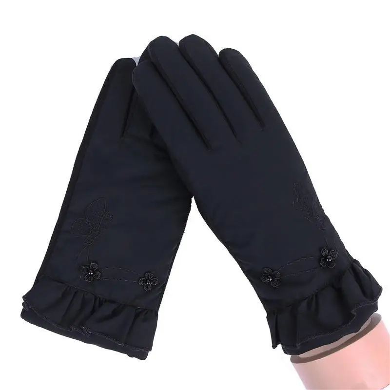Женские повседневные однотонные ветрозащитные перчатки с сенсорным экраном, унисекс теплые перчатки 027A, 027C, 027D, 027E - Цвет: black027e