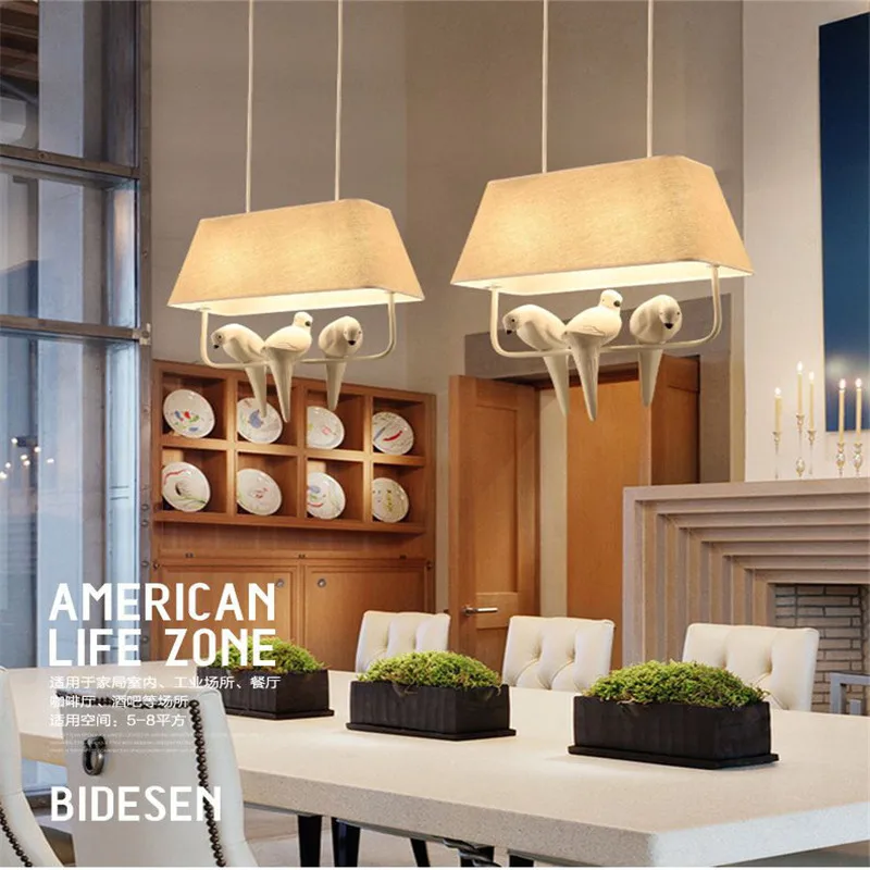 Billig Kreative Tuch kunst vogel LED anhänger lichter für kinder zimmer restaurant küche dekoration hängen lampe hotle lampe 110v 220v