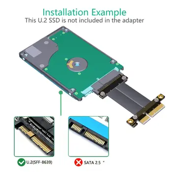 

SFF-8639 U.2 180° to PCI-E 3.0 4X Ribbon Extender Cable for U.2 NVME SSD