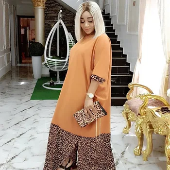

African Dresses for Women Dashiki Print African Clothing Bazin Riche Leopard Africa Dress Robe Africaine Vetement Femme 2020