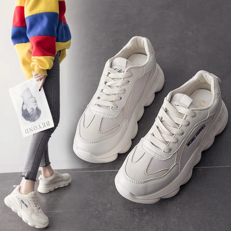 

2019 Autumn New Style Ultra-Punched Sheet Surface Dad Shoes Women's Korean-style Harajuku Versatile Athletic Shoes Student Casua
