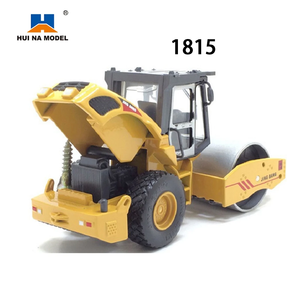 HUINA 1815 Alloy Road Roller Construction Toys 1:60 Static Model Simulation Construction Engineering Vehicle Models