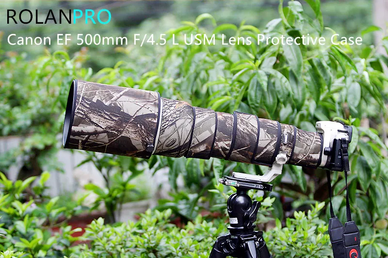 

ROLANPRO Lens Camouflage Coat Rain Cover for Canon EF 500mm F/4.5 L USM Lens Protective Case Guns Clothing For SLR camera lens