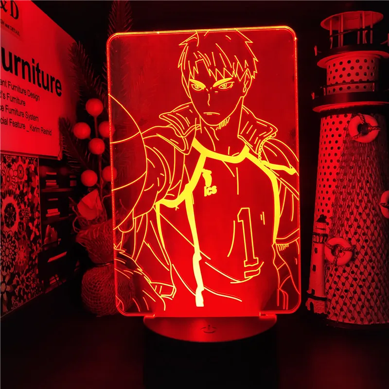 3D Светодиодная аниме лампа HAIKYUU WAKATOSHI USHIJIMA ночник меняющая цвет для домашнего